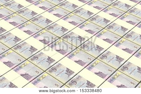 Libyan dinar bills stacked background. 3D illustration.