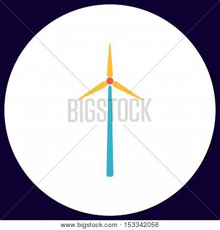 Windmill Simple vector button. Illustration symbol. Color flat icon