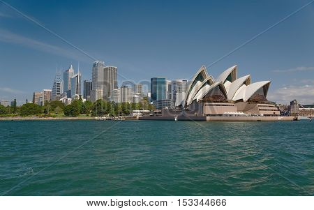 Sydney skyline viewed from the harbor