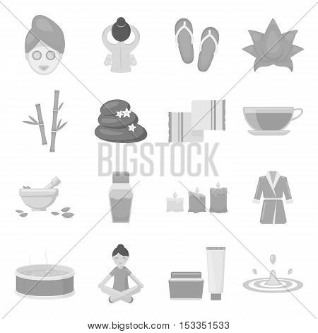Spa set icons in monochrome style. Big collection of spa vector symbol stock
