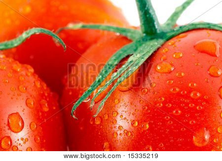 Close up di pomodori rossi freschi
