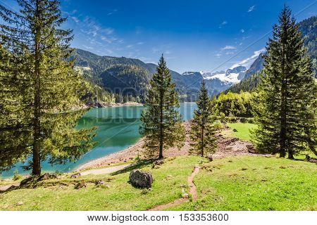 Sunrise At Gosausee Lake In Gosau, Alps, Austria