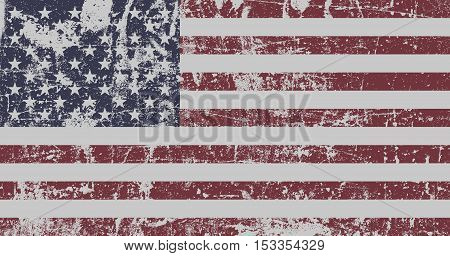 Distressed Flag Of United States Of America. EPS10 vector.