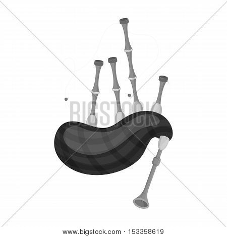 Bagpipes icon in monochrome style isolated on white background. Musical instruments symbol vector illustration