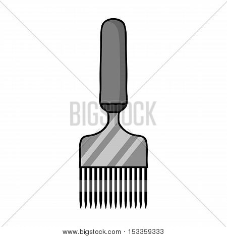 Uncapping fork icon in monochrome style isolated on white background. Apiary symbol vector illustration