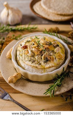 Baked Camembert With Nuts