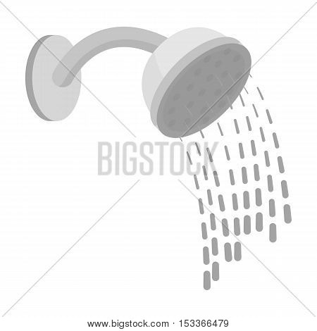 Shower icon in monochrome style isolated on white background. Hotel symbol vector illustration.