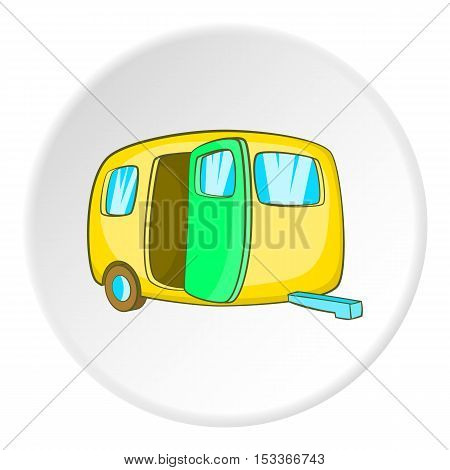 Yellow trailer icon. Cartoon illustration of yellow trailer vector icon for web
