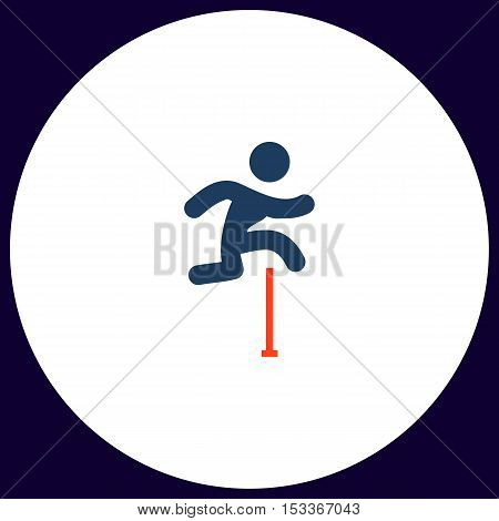 Steeplechase Simple vector button. Illustration symbol. Color flat icon