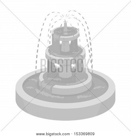 Fountain icon in monochrome style isolated on white background. Park symbol vector illustration.
