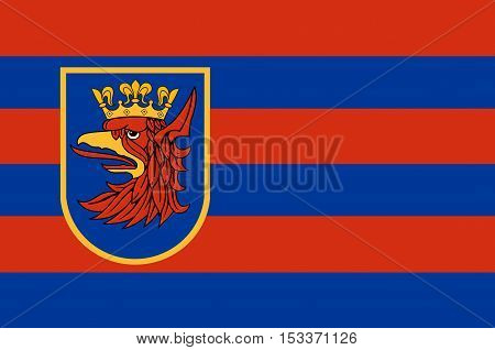 Flag of Szczecin is the capital city of the West Pomeranian Voivodeship in Poland