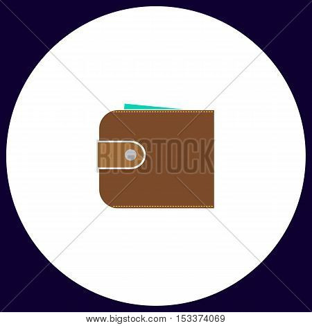 pouch Simple vector button. Illustration symbol. Color flat icon