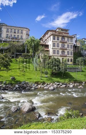 An old house close to the river Tomebamba, in Cuenca, Ecuador.