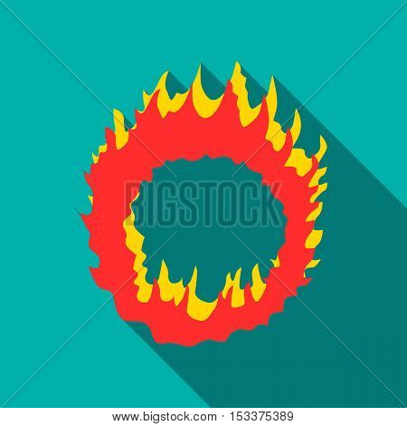 Ring of fire icon. Flat illustration of ring of fire vector icon for web isolated on turquoise background