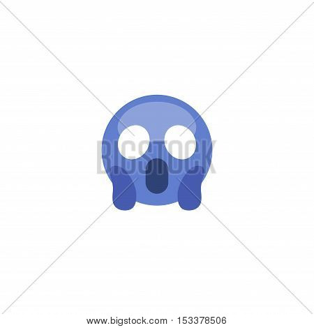 Flat style abstract simple emoji fear scream icon