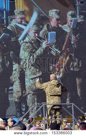 Ukrainian nazionalists celebrate the Day of OUN-UPA (Organisation of Ukrainian Nazionalists - Ukrainian Peoples Army). October 14,2016,Kiev, Ukraine