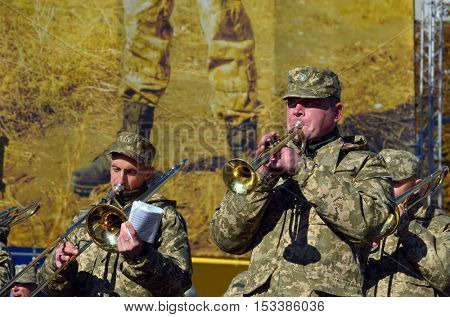 Ukrainian nazionalists celebrate the Day of OUN-UPA (Organisation of Ukrainian Nazionalists - Ukrainian Peoples Army). October 14,2016,Kiev, Ukraine