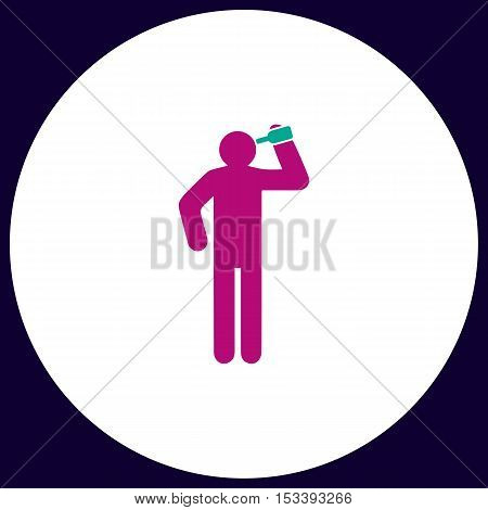 drunkard Simple vector button. Illustration symbol. Color flat icon