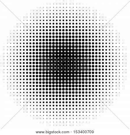 Circle Halftone Pattern / Texture. Monochrome Halftone Dots.