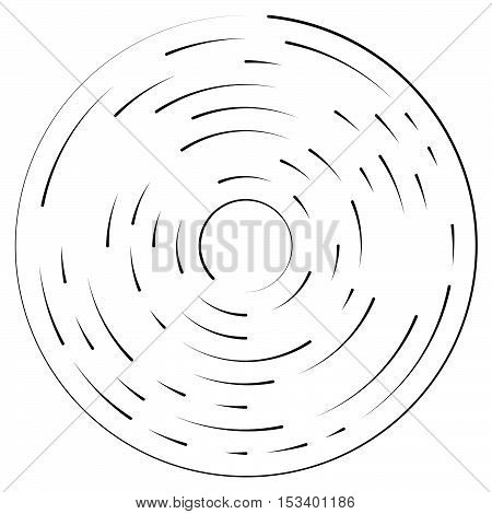 Random Concentric Segmented Circles. Circular Geometric Element.