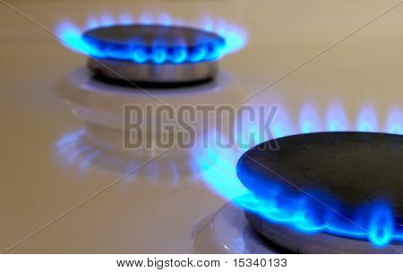 Flammen des Gas-Herd. Soft-Fokus