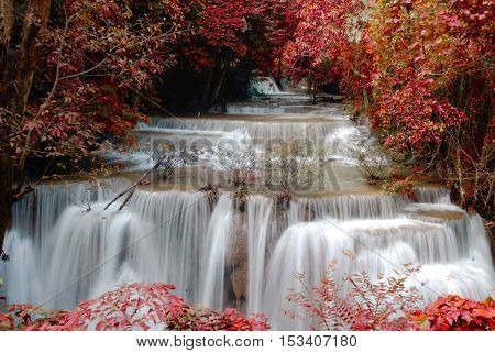 Fourth floor of Huay Mae Kamin Waterfall Khuean Srinagarindra National Park Kanchanaburi Thailand