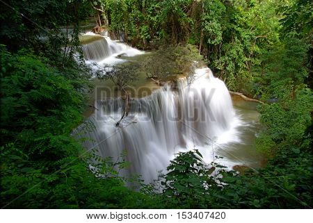 Fourth floor of Huay Mae Kamin Waterfall Khuean Srinagarindra National Park Kanchanaburi Thailand