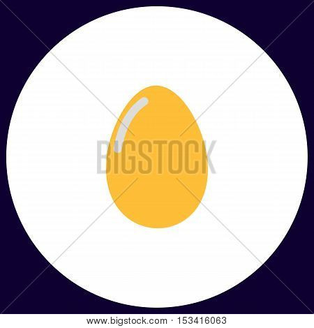 Egg Simple vector button. Illustration symbol. Color flat icon