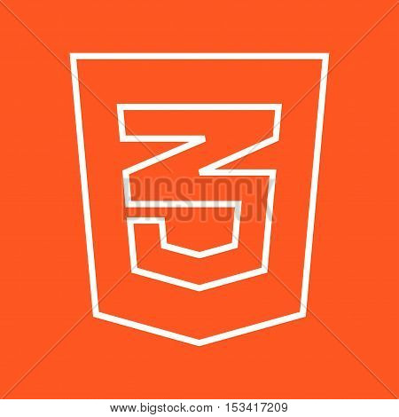 CSS3, style, web icon vector image. Can also be used for social media logos. Suitable for mobile apps, web apps and print media.