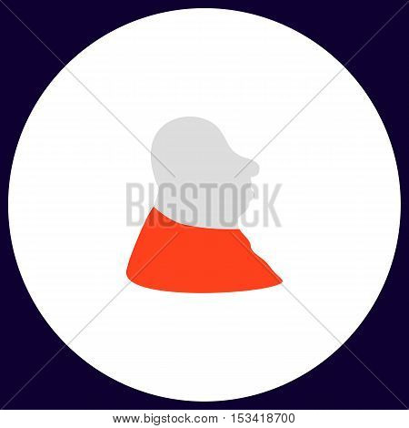 facial profile Simple vector button. Illustration symbol. Color flat icon