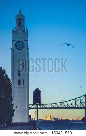 Jacques Cartier Bridge of Montreal Quebec Canada with Beautiful Sky