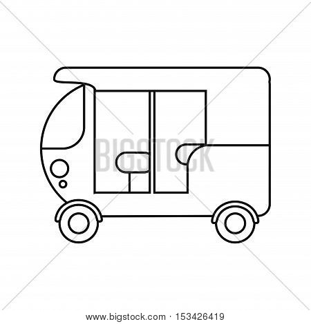 three wheeler vehicle icon. transportation travel and trip theme. Isolated design. Vector illustration