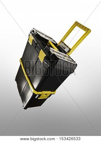 Large toolbox isolated on white gradient background