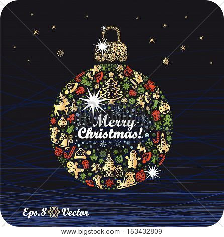 Christmas ball with a congratulation 