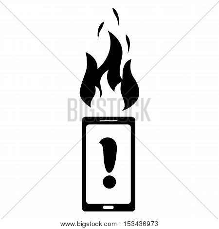 Vector logo combination of a fire and phone