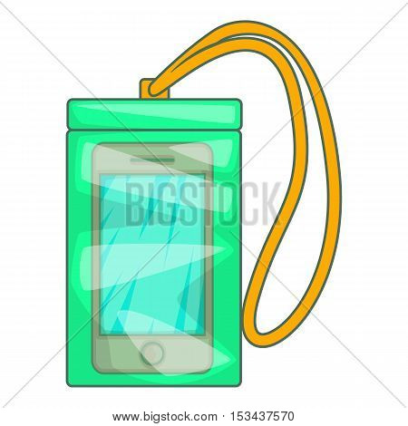 Waterproof phone case icon. Cartoon illustration of case vector icon for web design