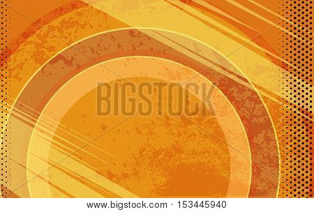 Vector Comic Book Orange Grunge Background. Vector Illustration with Halftone Dots