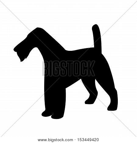 fox terrier vector illustration style Flat profile black silhouette