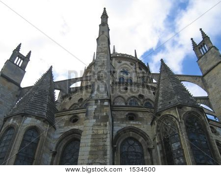 Saint Etienne Cathedral View Of The Back, Bourges, France