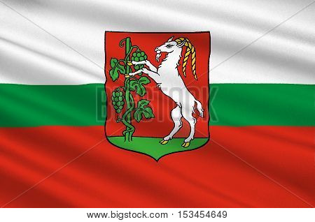 Flag of Lublin city in Lublin Voivodeship in southeastern Poland. 3d illustration
