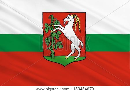 Flag of Lublin city in Lublin Voivodeship in southeastern Poland. 3d illustration