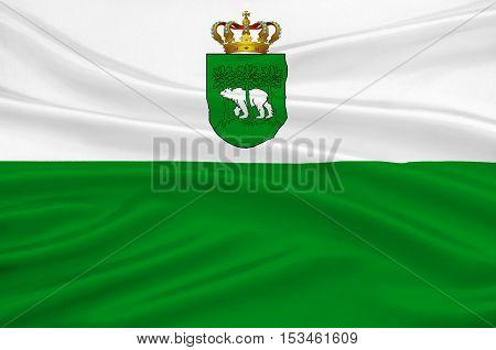 Flag of Chelm city in Lublin Voivodeship in southeastern Poland. 3d illustration