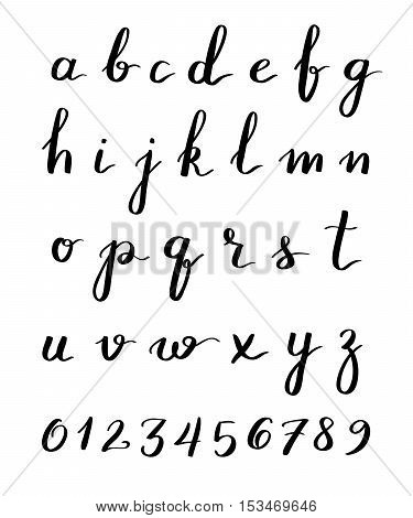 Hand Drawn Vector Alphabet, Font, Isolated Letters On White Background. Modern Handlettering Calligr