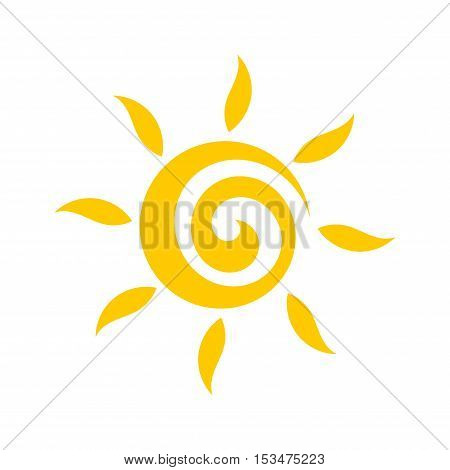 Cute sun swirl flat design icon llustration