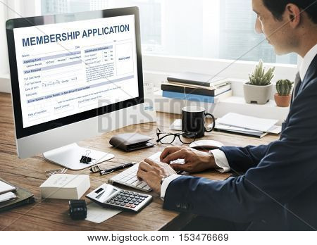 Membership Application Form Register Concept