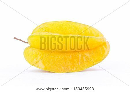 star fruit carambola or star apple ( starfruit ) on white background healthy fruit food isolated ( side view )
