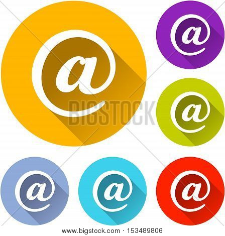 Illustration of six mail icons on white background