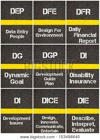Photo Collage Of Business Acronyms