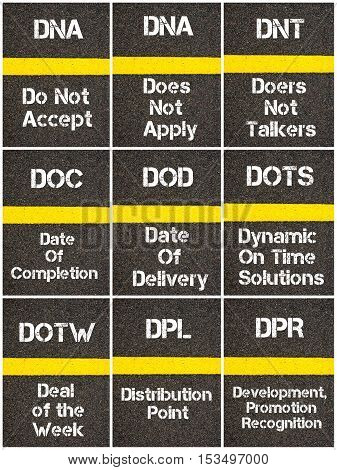 Photo Collage Of Business Acronyms