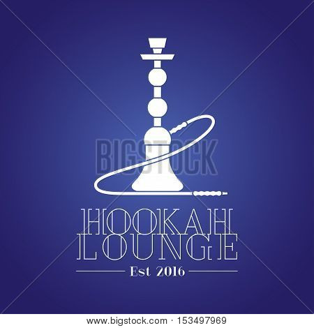 Hookah vector logo icon symbol emblem sign. Template graphic design element for menu of hookah lounge bar vintage style decoration concept